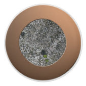 地質学コケ付き灰色の花崗岩 セラミックノブ (正面)