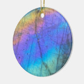 地質学ラブラドーライト石カラフルの結晶パターン セラミックオーナメント (左)