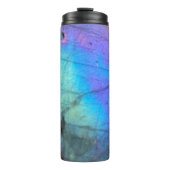 地質学ラブラドーライト石カラフルの結晶パターン タンブラー (正面)