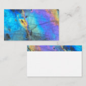 地質学ラブラドーライト石カラフルの結晶パターン 名刺 (正面/裏面)