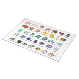 地質学ランチョンマットクリスタルコレクションレインボーロック ランチョンマット