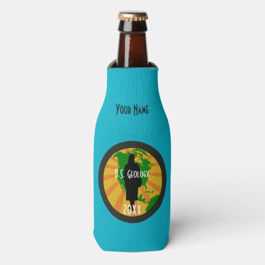 地質学大学院バッジ（女性） ボトルクーラー (ボトル正面)