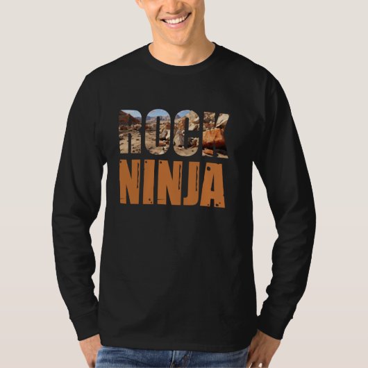 地質学岩収集ロック忍者 Tシャツ (正面)