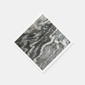 地質学灰色の岩と猫のパターン スタンダードカクテルナプキン (角)