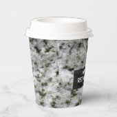 地質学白い花崗岩ロックラベル任意の文字紙Cu 紙コップ (右)