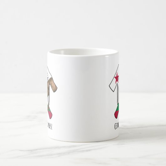 "地質学的な岩"カリフォルニアのクマ国旗のハンマーのロゴ コーヒーマグカップ (中央)