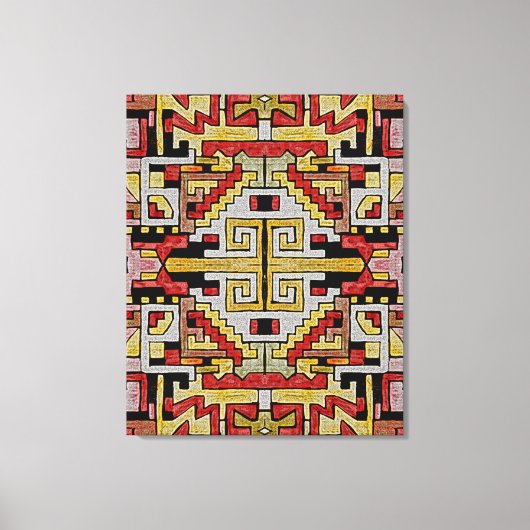 地質学的部族/民族パターン キャンバスプリント (正面)