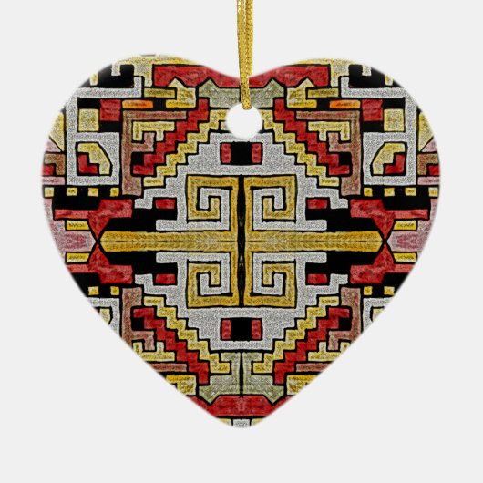 地質学的部族/民族パターン セラミックオーナメント (正面)