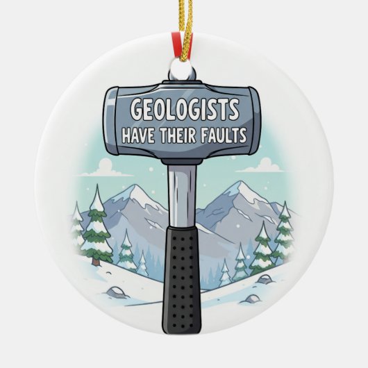 地質学者おもしろい セラミックオーナメント (正面)