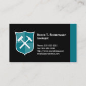 地質学者が岩ハンマーのシールドを越えた 名刺 (裏面)