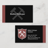 地質学者が岩ハンマーのシールドを越えた 名刺 (正面/裏面)