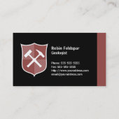 地質学者が岩ハンマーのシールドを越えた 名刺 (裏面)