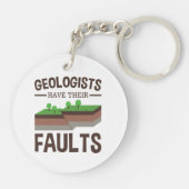 地質学者には地質学の地球科学の欠点がある キーホルダー (裏面)