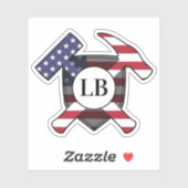 地質学者のハンマーとビニールのイニシャル シール (シート)