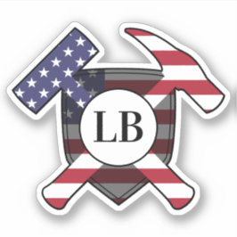 地質学者のハンマーとビニールのイニシャル シール