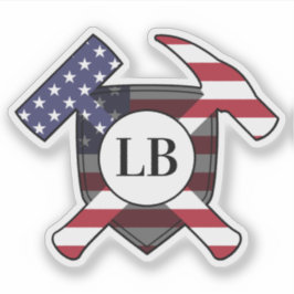 地質学者のハンマーとビニールのイニシャル シール