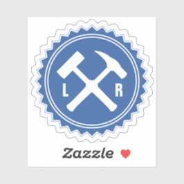 地質学者のハンマーのロゴとイニシャル シール