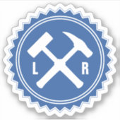 地質学者のハンマーのロゴとイニシャル シール (正面)