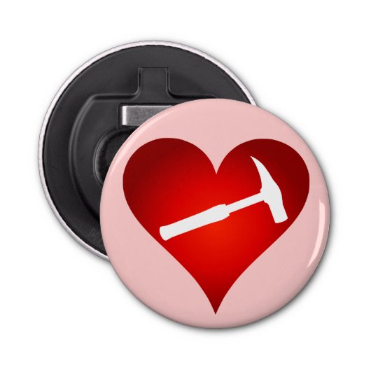 地質学者のハートとロックハンマー 栓抜き (正面)