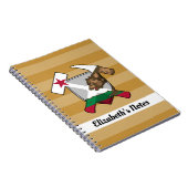 地質学者のロックハンマーとカリフォルニアベア国旗 ノートブック (右側)