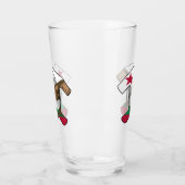 地質学者のロックハンマーとカリフォルニア国旗のロゴ タンブラーグラス (左)