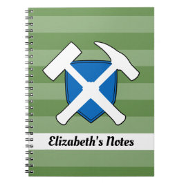 地質学者のロックハンマーとスコットランド国旗のロゴ ノートブック