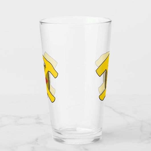 地質学者のロックハンマーとニューメキシコ国旗のロゴ タンブラーグラス (右)