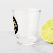 地質学者のロックハンマーと名パーソナライズされた前 ショットグラス (右)