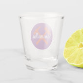 地質学者のロックハンマーと名パーソナライズされた前 ショットグラス (裏面)