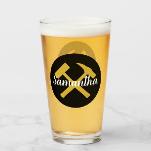 地質学者のロックハンマーと名パーソナライズされた前 タンブラーグラス