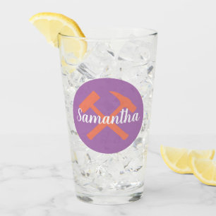 地質学者のロックハンマーと名パーソナライズされた前 タンブラーグラス