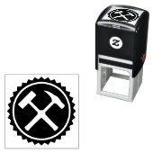 地質学者のロックハンマーのバッジ セルフインキングスタンプ (インサイチュ)