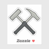 地質学者のロックハンマーのロゴビニール シール (シート)