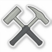 地質学者のロックハンマーのロゴビニール シール (正面)