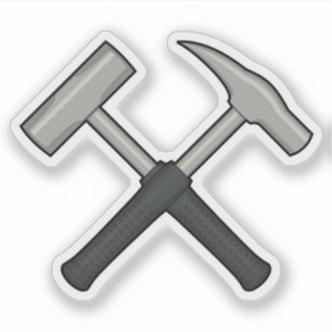地質学者のロックハンマーのロゴビニール シール