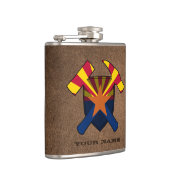 地質学者のロックハンマーシールド – アリゾナ州旗 フラスク (右)