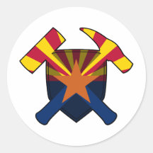 地質学者のロックハンマーシールド – アリゾナ州旗