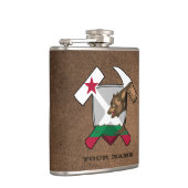 地質学者のロックハンマーシールド – カリフォルニア州旗 フラスク (右)