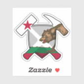 地質学者のロックハンマー – カリフォルニア州旗ビニル シール (シート)