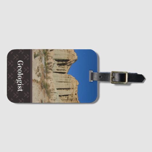 地質学者の名前と写真テンプレート ラゲッジタグ (正面横)