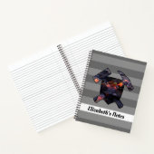 地質学者の岩ハンマーとハワイアン溶岩流 ノートブック (内部)