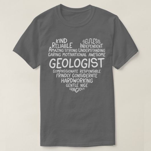 地質学者ハート地質学 Tシャツ (デザイン正面)