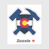 地質学者ロックハンマー – コロラド州旗 シール (シート)