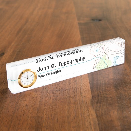 地質学者、地図地形図 デスクネームプレート (側面)