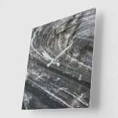 地質学装飾岩灰色の波なし数字 スクエア壁時計 (傾斜)