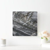 地質学装飾岩灰色の波なし数字 スクエア壁時計 (ホーム)