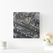 地質学装飾岩灰色の波（指あり） スクエア壁時計 (ホーム)