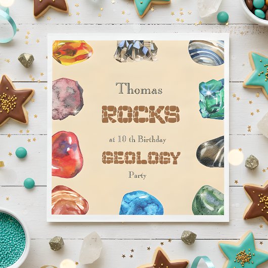 地質学誕生会の岩の宝石 スタンダードランチョンナプキン