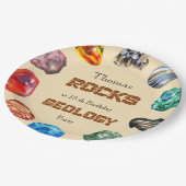 地質学誕生会の岩の宝石 ペーパープレート (アングル)