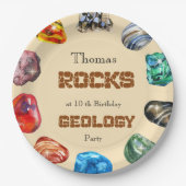 地質学誕生会の岩の宝石 ペーパープレート (正面)